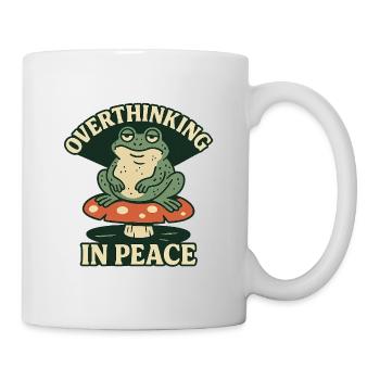Overthinking in Peace Frog Humor Relax - Mug - white - Right