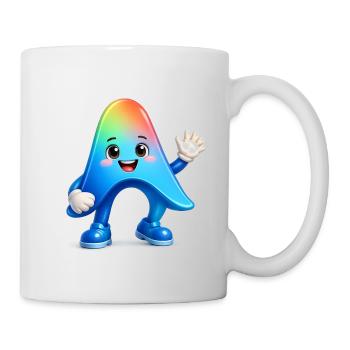 Niedlicher Regenbogen-Maskottchen-Aufkleber Antigravitation - Tasse - Weiß - Rechts