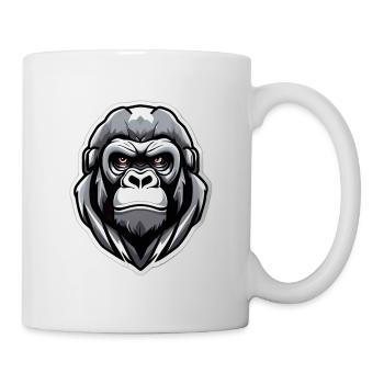 Gorilla-Krieger-Grafik - Tasse - Weiß - Rechts