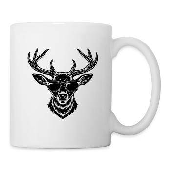 Hirschkopf-Sonnenbrille - Tasse - Weiß - Rechts