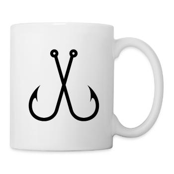Gekreuzte Fischhaken - Tasse - Weiß - Rechts