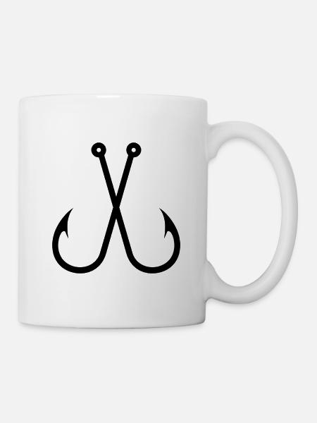 Gekreuzte Fischhaken - Tasse - Weiß