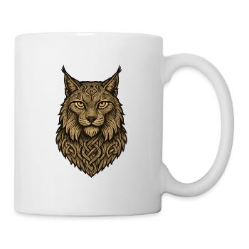 Tête de loup avec ruban celtique - Mug blanc - blanc - Droite