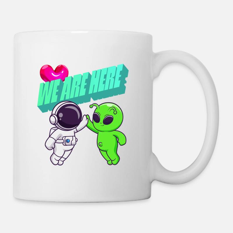We Are Here - Alien Cartoon Series - Mug - white