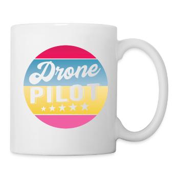 Pilote de drone Insigne de gradient de pilote Drohnenpilot - Mug blanc - blanc - Droite