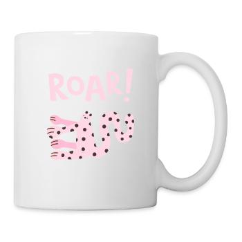Roar Cute Animal Funny Cartoon Design - Tasse - Weiß - Rechts