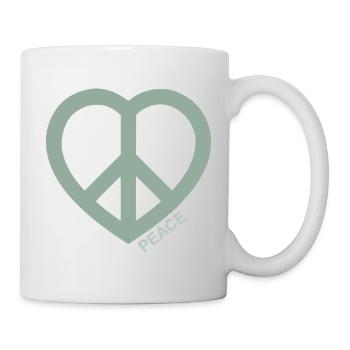 Peace Heart Peace Symbol Green - Mug - white - Right