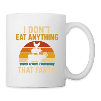 I don't eat anything that farts vegan vegetarian - Mug - white - Right