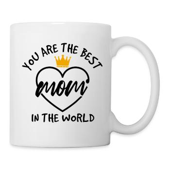 Beste Mama der Welt Kronen-Shirt - Tasse - Weiß - Rechts