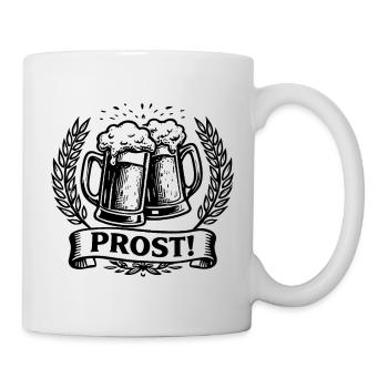 Santé chopes de bière couronne de laurier - Mug blanc - blanc - Droite