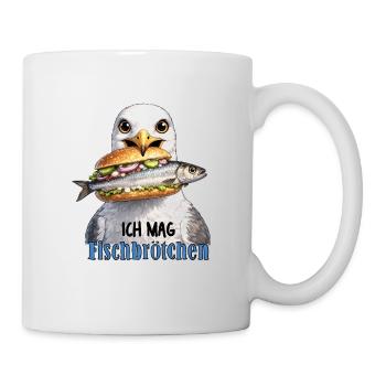 Ich mag Fischbrötchen - Tasse - Weiß - Rechts