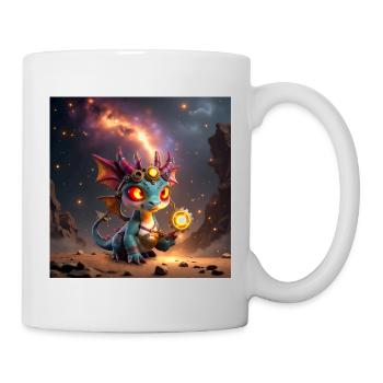 Luminous Steampunk Dragon with Gears - Mug - white - Right