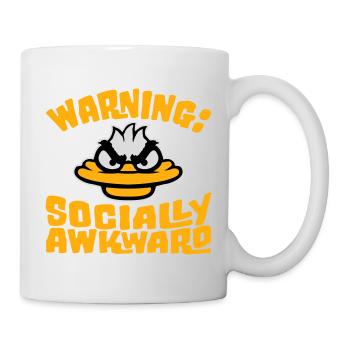 Duck Warning Socially awkward Socially awkward - Mug - white - Right