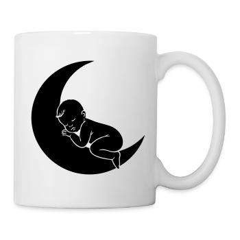 Baby on Moon – Sweet Sleep Silhouette - Mug - white - Right