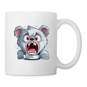 Wütender Cartoon-Bär - Tasse - Weiß - Rechts