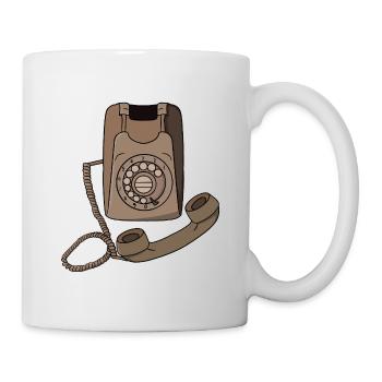 Vintage-Wählscheibentelefon - Tasse - Weiß - Rechts