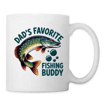 Angeln mit Papa - Tasse - Weiß - Rechts