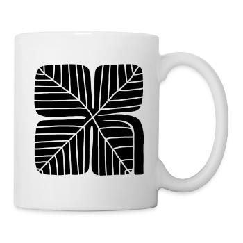 Bold Lucky Clover Linocut Design - Tasse - Weiß - Rechts
