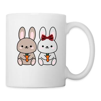 Joyeuse Pâques Chemise de Couple de lapins mignons - Mug blanc - blanc - Droite