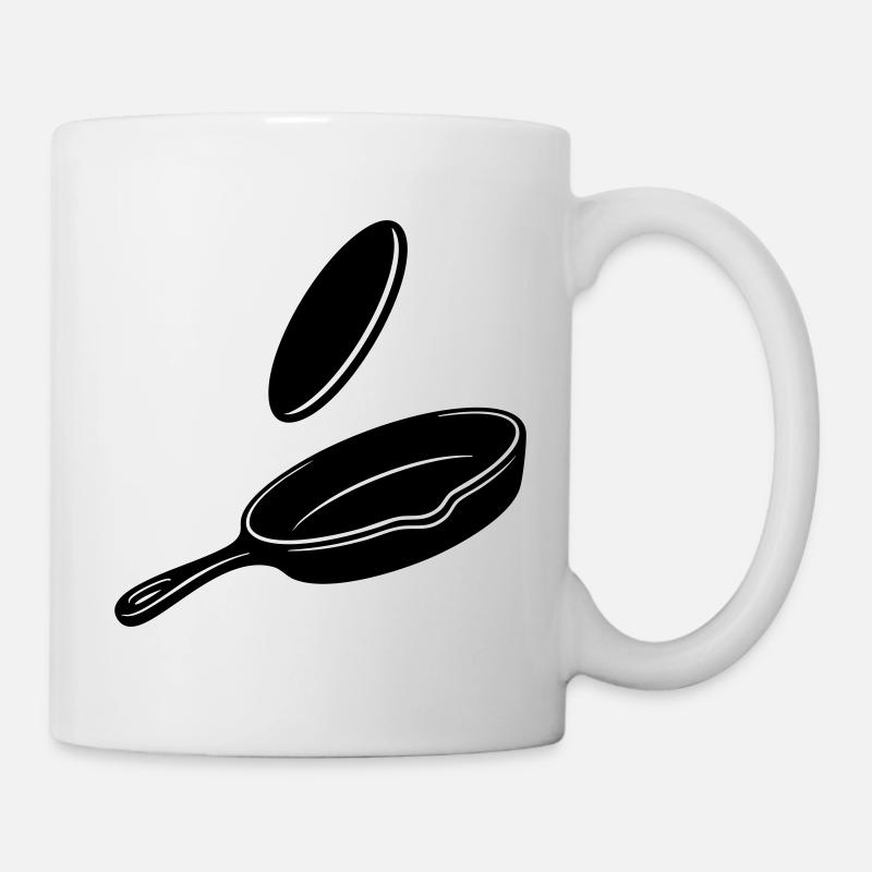 Pancake Flip Skillet Silhouette - Tasse - Weiß