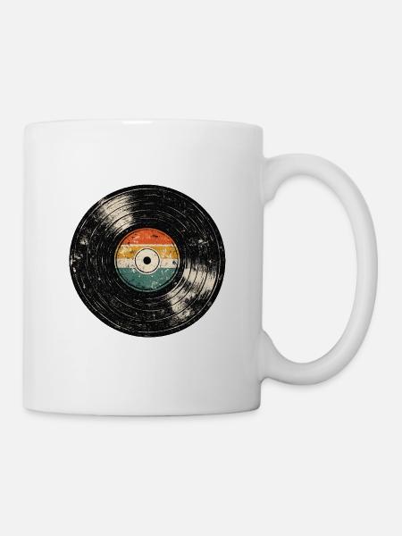 Retro Vinyl  - Tasse - Weiß