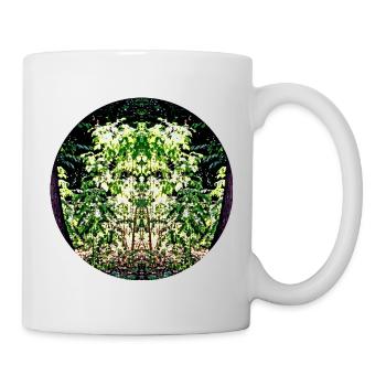 Face de feuille Mandala de la nature - Mug blanc - blanc - Droite
