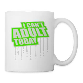 I Can't Adult Today Funny Adult Saying Logo - Mug - white - Right