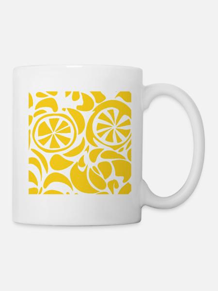Lemon Pattern Shirt Cute Summer Fruit Aesthetic - Mug - white