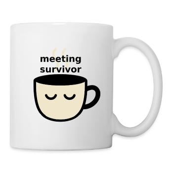 Meeting Survivor Coffee Meme Shirt - Mug - white - Right