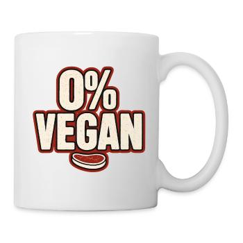 0% Vegan – Retro Statement - Tasse - Weiß - Rechts