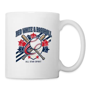 Red White Baseball All Star Spirit - Mug - white - Right