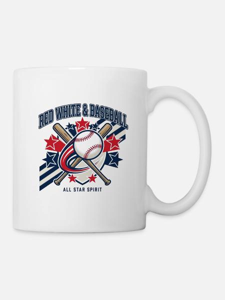 Red White Baseball All Star Spirit - Mug - white