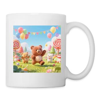 Bunte Bären-Jamboree - Tasse - Weiß - Rechts