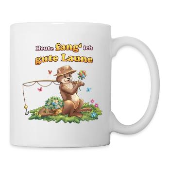 Siggi und der Zauberwald - Otto Otter beim Angeln - Tasse - Weiß - Rechts