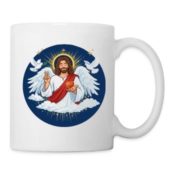 Himmlische Liebe: Jesus mit Herz - Tasse - Weiß - Rechts