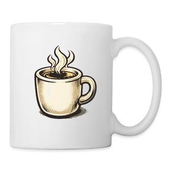 Coffee Mug Vintage with Steam - Mug - white - Right