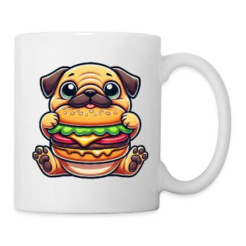 Pug Dog Burger Fast Food Amateur - Mug blanc - blanc - Droite
