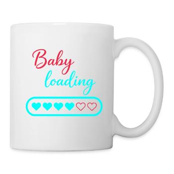 Baby Loading Neon Hearts - Tasse - Weiß - Rechts