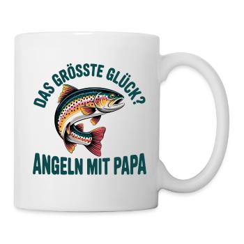 Angeln mit Papa - Tasse - Weiß - Rechts