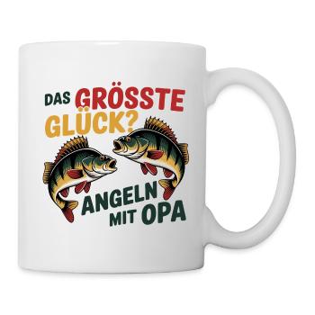 Größtes Glück: Angeln mit Opa - Tasse - Weiß - Rechts