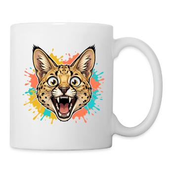 Jaguarkopf mit Farbspritzer - Tasse - Weiß - Rechts