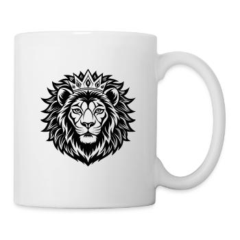 Lion couronné - Mug blanc - blanc - Droite