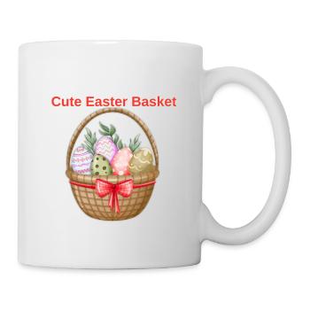 Chemise panier de Pâques mignonne – T-shirt œufs de Pâques - Mug blanc - blanc - Droite