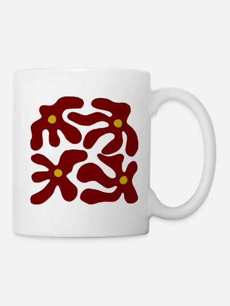 Red Flowers Organic Transparent Design -V3 - Mug - white