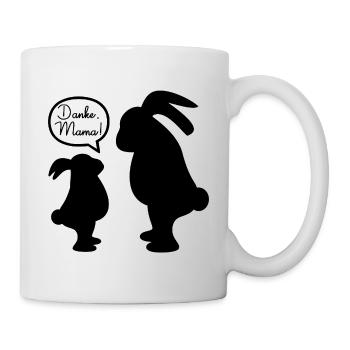 Danke Mama Kind Hasen - Tasse - Weiß - Rechts
