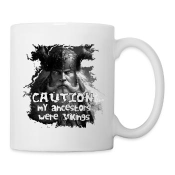Caution_my_ancestors_were_Vikings - Mug blanc - blanc - Droite
