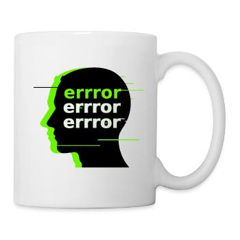 Errror Glitch Head – Dark Cyber Streetwear - Mug - white - Right