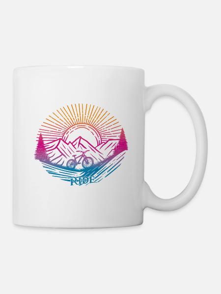 Fahhrrad Downhill Ride - Tasse - Weiß