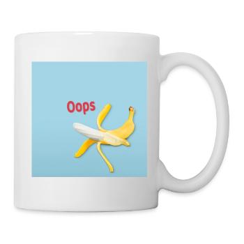 Oops Banane Humor Lustiges Rutsch Motiv - Tasse - Weiß - Rechts