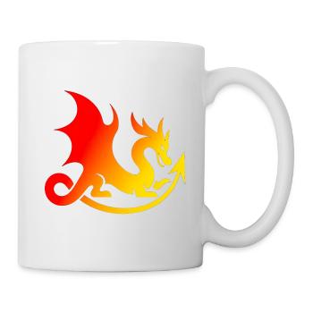 Flammender Drache gradient - Tasse - Weiß - Rechts